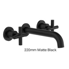 CROSS Wall Basin/Bath Set In 180mm or 220mm IN Chrome OR Matte Black