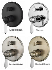 DEAUX Shower Mixer With Diverter In Chrome, Matte Black, Brushed Bronze Or Brushed Nickel