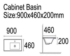 Ceramic Top for 900x460mm Vanity