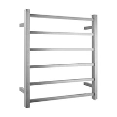PERLA Square Heated Towel Ladder With 6 Bars in Chrome, Matte Black And Brushed Nickel