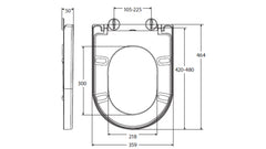 UNIVERSAL Toilet Seat, Gloss White, Matte White, Gloss Grey Or Gloss Blue