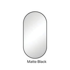 BABE Pill Framed Mirror 600 x 1200mm Or 450 x 900mm In Matte Black & Urban Brass