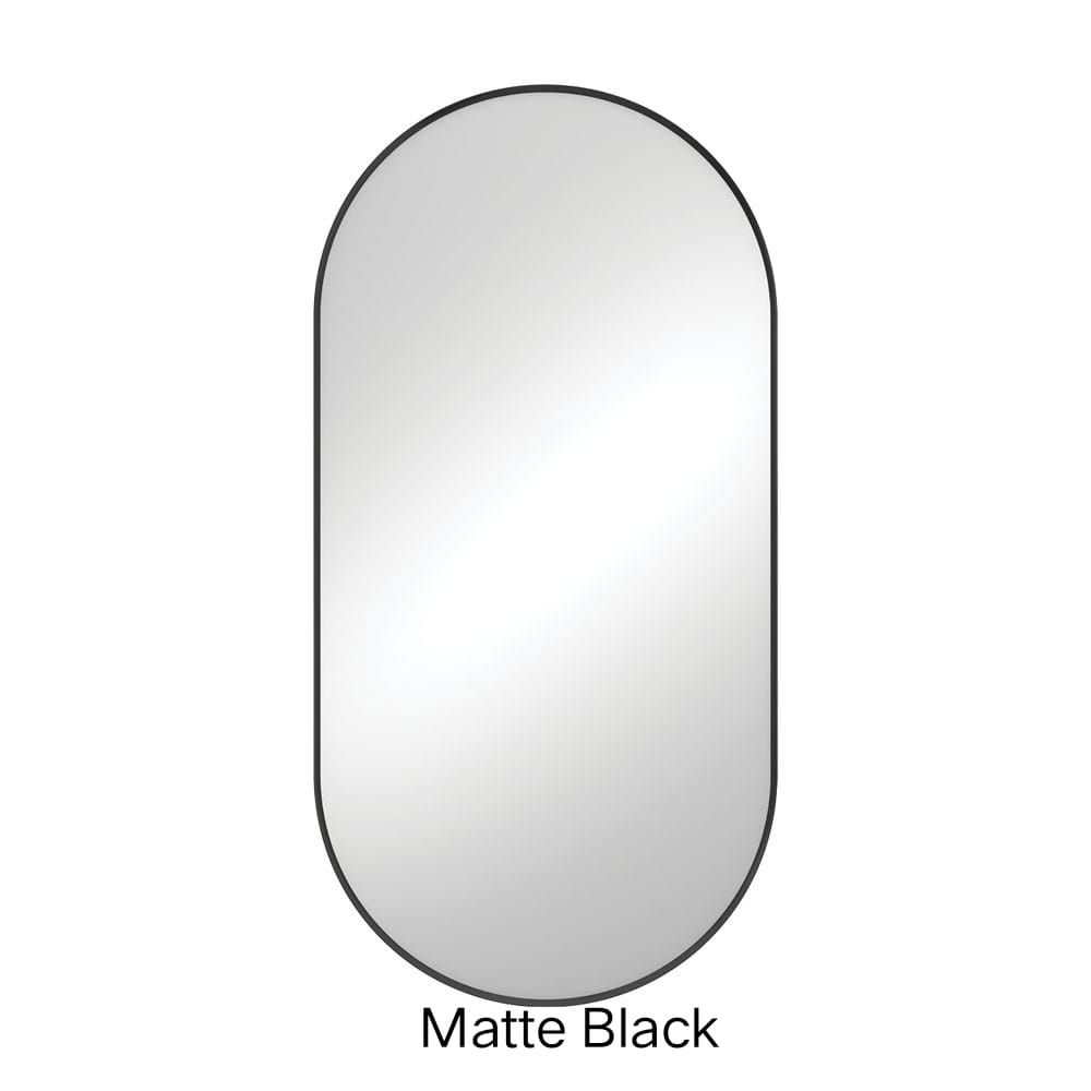 BABE Pill Framed Mirror 600 x 1200mm Or 450 x 900mm In Matte Black & Urban Brass