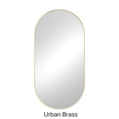 Empire Framed Mirror 600 x 1200mm Or 450 x 900mm In Matte Black & Urban Brass-600x1200