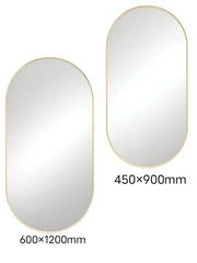 BABE Pill Framed Mirror 600 x 1200mm Or 450 x 900mm In Matte Black & Urban Brass