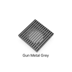 BINDAAS Floor Drain 100x100mm In Wire Frame or Square Patterned in Stainless, Matte Black, Gunmetal & Brushed Gold