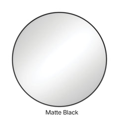 BABE Circle Framed Mirror 600mm Or 800mm In Matte Black & Urban Brass