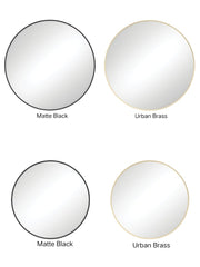 BABE Circle Framed Mirror 600mm Or 800mm In Matte Black & Urban Brass