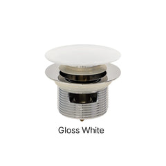 DOME Pull-Out/Pop-Up 40mm Bath Waste with Overflow Or No Over Flow In Chrome, Gloss White, Matte White & Matte Black