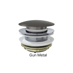 DOME Pull-Out/Pop-Up 40mm Bath Waste with Overflow Or No Over Flow In Chrome, Gloss White, Matte White & Matte Black
