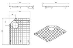 CHESTER Sink Grid- Right Or Left Hand Side