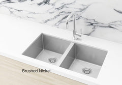 Meir KITCHEN SINK - Double Bowl 760 X 440 - Gunmetal Black - Brushed Bronze Gold - Brushed Nickel