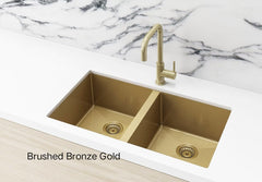 Meir KITCHEN SINK - Double Bowl 760 X 440 - Gunmetal Black - Brushed Bronze Gold - Brushed Nickel