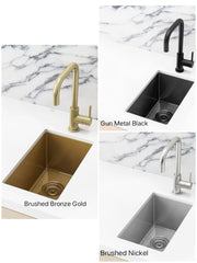 Meir BAR SINK - Single Bowl 382 X 272 -Gunmetal Black - Brushed Bronze Gold - Brushed Nickel