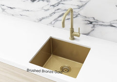 Meir KITCHEN SINK - Single Bowl 450 X 450 - Gunmetal Black - Brushed Bronze Gold - Brushed Nickel - PVD