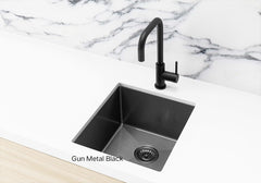 Meir KITCHEN SINK - SINGLE BOWL 380 X 440 - Gunmetal Black - Brushed Bronze Gold - Brushed NicKel - PVD