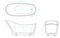 MARCELLA Freestanding Bath In 1700mm