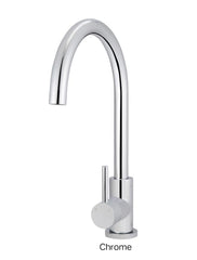 Meir ROUND Gooseneck Kitchen Mixer Tap In Chrome - Matte Black - Tiger Bronze - Champagne - Brushed Nickel