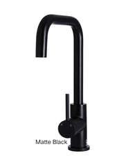 Meir ROUND Square Neck Kitchen Mixer Tap In Chrome - Tiger Bronze - Matte Black - Champagne - Brushed Nickel