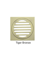Meir SQUARE Floor Grate Shower Drain 100mm Outlet In Matte Black - Tiger Bronze - Champagne - Brushed Nickel