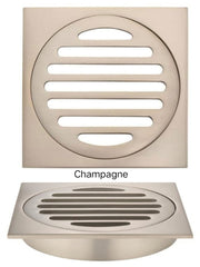 Meir SQUARE Floor Grate Shower Drain 100mm Outlet In Matte Black - Tiger Bronze - Champagne - Brushed Nickel