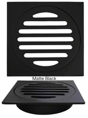 Meir SQUARE Floor Grate Shower Drain 100mm Outlet In Matte Black - Tiger Bronze - Champagne - Brushed Nickel