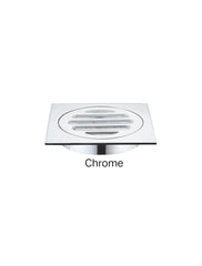 Meir SQUARE Floor Grate Shower Drain 80mm Outlet In Chrome - Matte Black - Tiger Bronze - Champagne - Brushed Nickel
