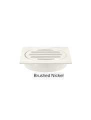 Meir SQUARE Floor Grate Shower Drain 80mm Outlet In Chrome - Matte Black - Tiger Bronze - Champagne - Brushed Nickel
