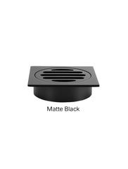 Meir SQUARE Floor Grate Shower Drain 80mm Outlet In Chrome - Matte Black - Tiger Bronze - Champagne - Brushed Nickel