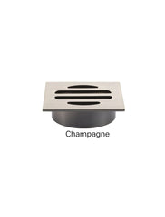 Meir SQUARE Floor Grate Shower Drain 50mm Outlet In Matte Black - Tiger Bronze - Champagne - Brushed Nickel