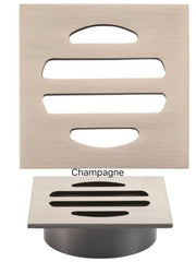 Meir SQUARE Floor Grate Shower Drain 50mm Outlet In Matte Black - Tiger Bronze - Champagne - Brushed Nickel