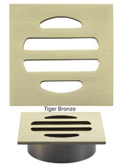 Meir SQUARE Floor Grate Shower Drain 50mm Outlet In Matte Black - Tiger Bronze - Champagne - Brushed Nickel