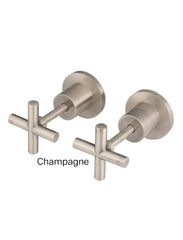 Meir ROUND Cross Handle Jumper Valve Wall Top Assemblies In Chrome - Matte Black - Tiger Bronze - Champagne - Brushed Nickel