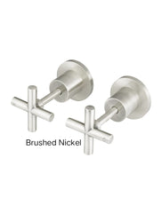 Meir ROUND Cross Handle Jumper Valve Wall Top Assemblies In Chrome - Matte Black - Tiger Bronze - Champagne - Brushed Nickel