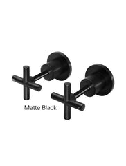 Meir ROUND Cross Handle Jumper Valve Wall Top Assemblies In Chrome - Matte Black - Tiger Bronze - Champagne - Brushed Nickel