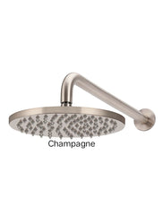 Meir ROUND Wall Shower 200mm Rose, 400mm Curved Arm In Chrome - Matte Black - Tiger Bronze - Champagne - Brushed Nickel