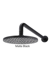 Meir ROUND Wall Shower 200mm Rose, 400mm Curved Arm In Chrome - Matte Black - Tiger Bronze - Champagne - Brushed Nickel