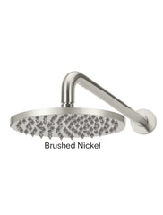 Meir ROUND Wall Shower 200mm Rose, 400mm Curved Arm In Chrome - Matte Black - Tiger Bronze - Champagne - Brushed Nickel
