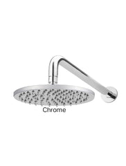 Meir ROUND Wall Shower 200mm Rose, 400mm Curved Arm In Chrome - Matte Black - Tiger Bronze - Champagne - Brushed Nickel