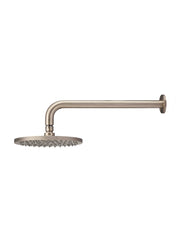 Meir ROUND Wall Shower 200mm Rose, 400mm Curved Arm In Chrome - Matte Black - Tiger Bronze - Champagne - Brushed Nickel
