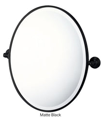 MAYER Pivot Oval Mirror In Chrome - Matte Black - Brushed Brass - Brushed Nickel