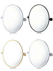 MAYER Pivot Oval Mirror In Chrome - Matte Black - Brushed Brass - Brushed Nickel