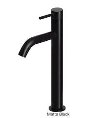 Meir PICCOLA Tall Basin Mixer Tap With 130mm Spout In Chrome - Matte Black - Tiger Bronze - Champagne - Brushed Nickel