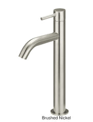 Meir PICCOLA Tall Basin Mixer Tap With 130mm Spout In Chrome - Matte Black - Tiger Bronze - Champagne - Brushed Nickel