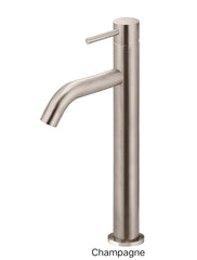 Meir PICCOLA Tall Basin Mixer Tap With 130mm Spout In Chrome - Matte Black - Tiger Bronze - Champagne - Brushed Nickel