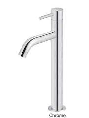 Meir PICCOLA Tall Basin Mixer Tap With 130mm Spout In Chrome - Matte Black - Tiger Bronze - Champagne - Brushed Nickel
