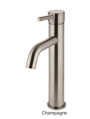 Meir ROUND Tall Basin Mixer Curved In Chrome - Matte Black - Tiger Bronze - Champagne - Brushed Nickel