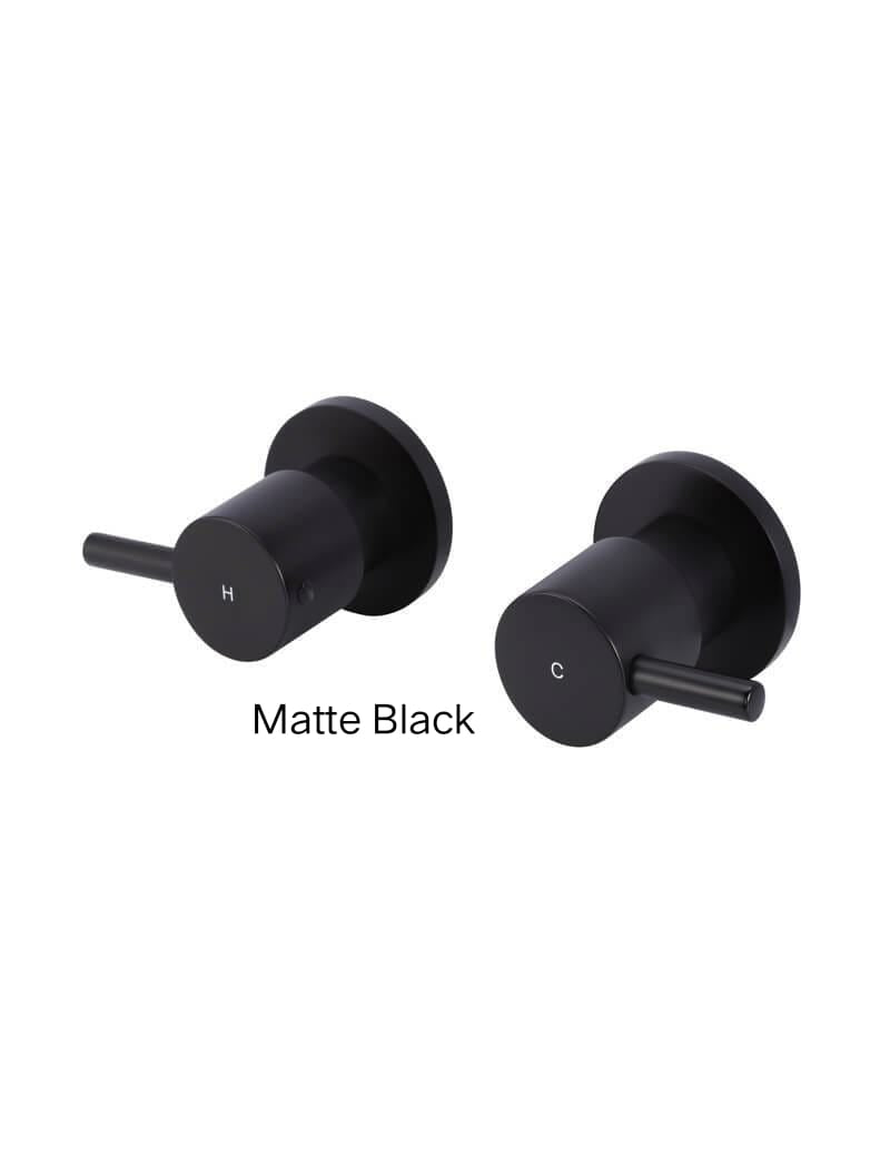 Meir ROUND Quarter Turn Wall Top Assemblies In Matte Black - Tiger Bronze - Champagne - Brushed Nickel