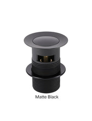 Meir BASIN Pop Up Waste 32mm - NO Overflow / Unslotted Or Over flow / Slotted In Chrome - Matte Black - Tiger Bronze - Champagne - Brushed Nickel