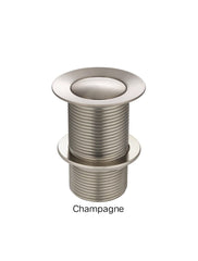 Meir BASIN Pop Up Waste 32mm - NO Overflow / Unslotted Or Over flow / Slotted In Chrome - Matte Black - Tiger Bronze - Champagne - Brushed Nickel